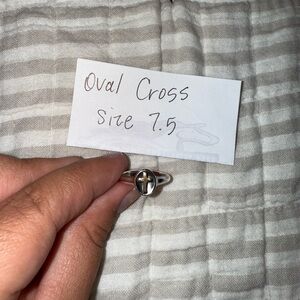 James Avery Silver Oval Cross Ring